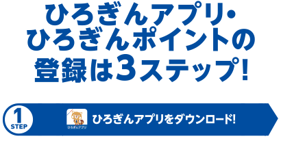 ひろぎんアプリ・ひろぎんポイントの登録は３ステップ！ STEP1.ひろぎんアプリをダウンロード