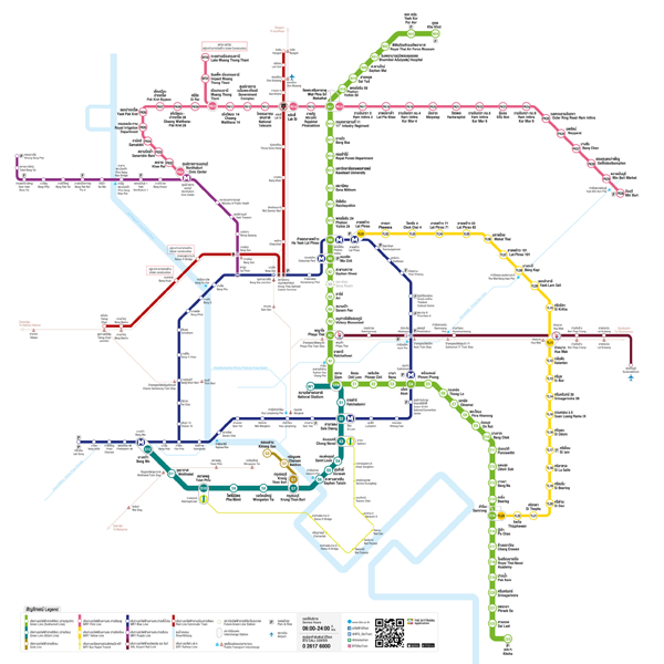 バンコク路線図（出所：Bangkok Mass Transit System）