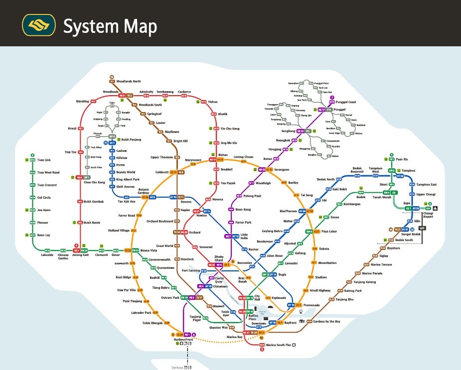 路線図（Land Transport Authorityホームページより）