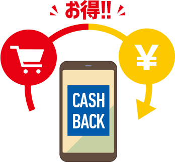 お得!!　ご利用額に応じてキャッシュバック