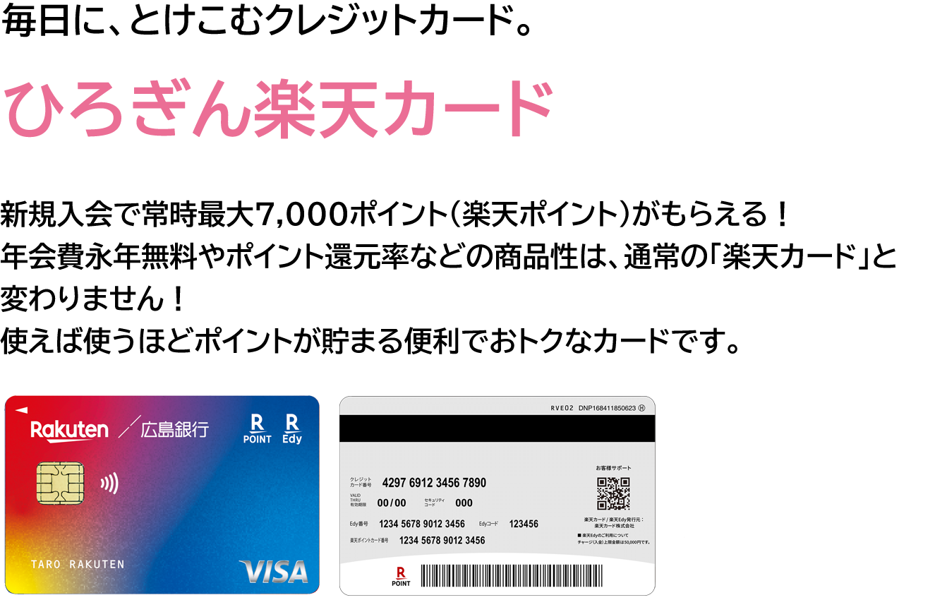 毎日にとけこむクレジットカード　ひろぎん楽天カード