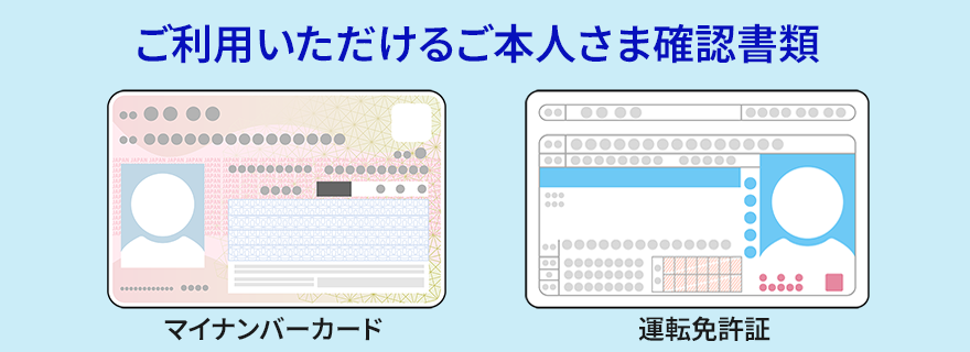 ご利用いただけるご本人さま確認書類