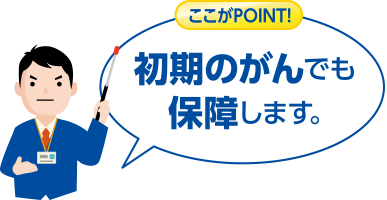 初期のがんでも保障します。
