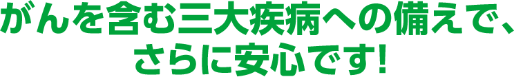 がんを含む三大疾病への備えで、さらに安心です！