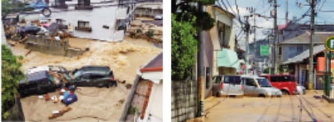 豪雨により発生した土砂災害・洪水による被害の様子