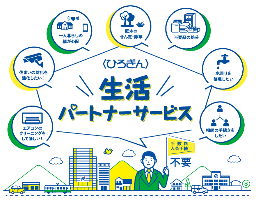 〈ひろぎん〉生活パートナーサービス　手数料入会手続不要